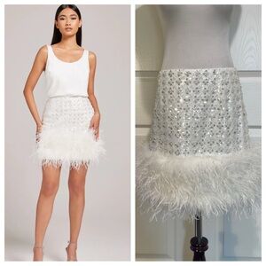 Nadine Merabi sequin feather skirt